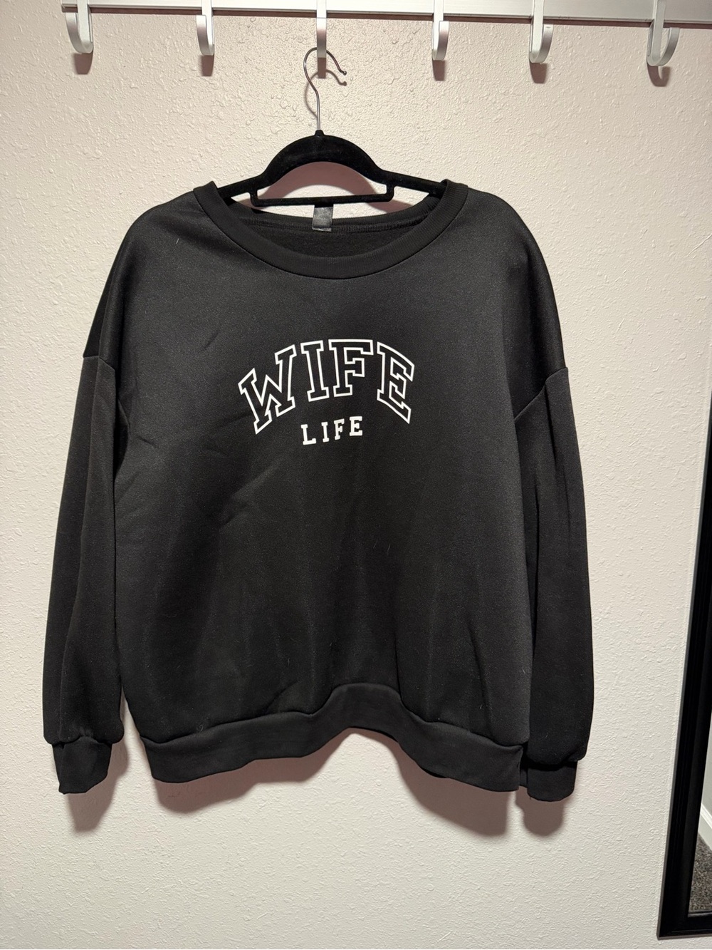 SHEIN Black "WIFE LIFE" Graphic Sweatshirt